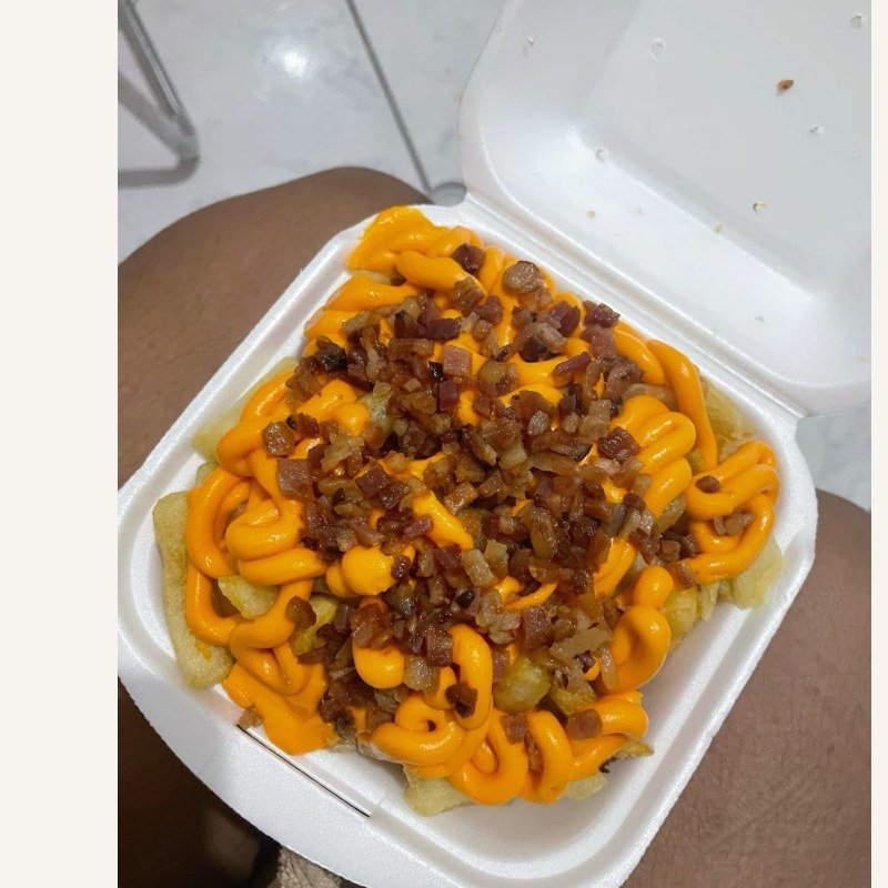 fritas pp + bacon e cheddar